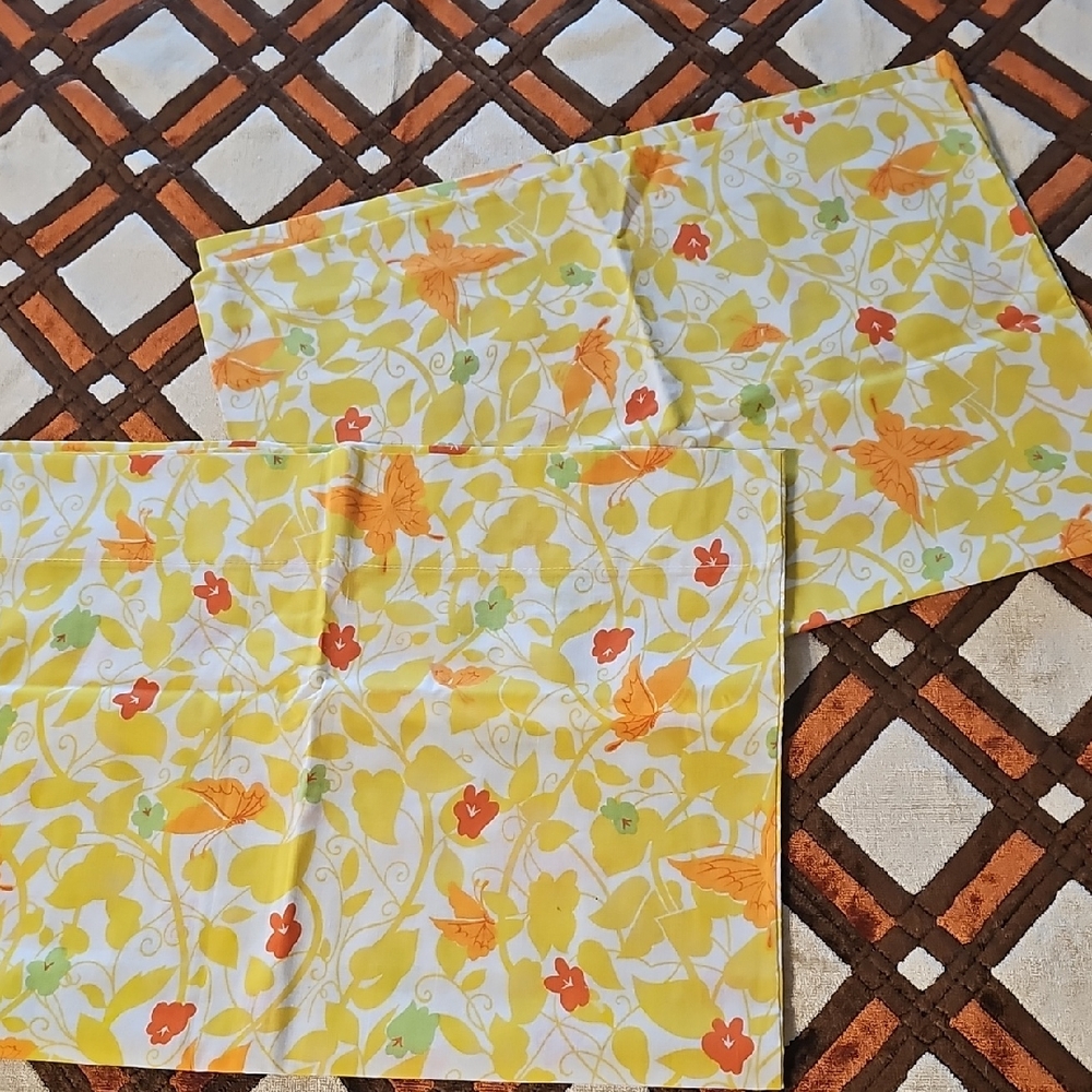 Vintage Floral Yellow and Orange Pillowcases